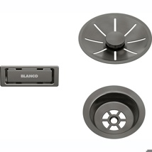 Blanco Toebehoren keukensanitair 206900 Set: outlet/overflow SDS single bowl satin dark steel   satin dark steel